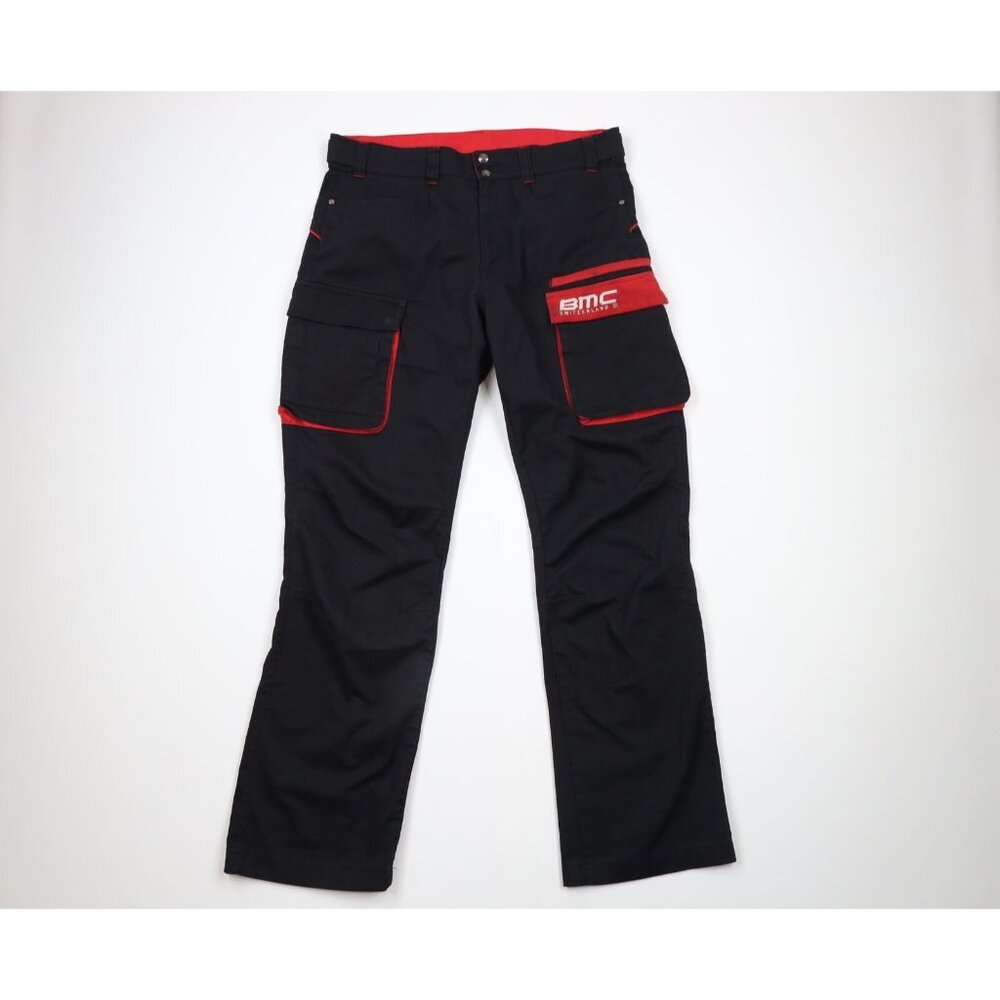 Vintage BMC Switzerland Mens M Distressed Spell Out Wide Leg Cycling Cargo Pants